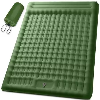 DTOETKD Воздушный кемпинг для 2 человек, удобный воздушный коврик со сном в кемпинге на открытом воздухе для инструкции по эксплуатации и сумки для хранения, удобный и простой зелёный