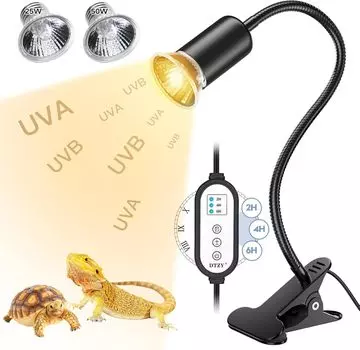 DTZY Рептилия Черепаха Греется Изолированный UVA UVB Аналоговый 24-часовой циклический таймер Яркость 360 градусов Ящерицы Облучение Для Дня и Ночи Использование Часовой Свет,