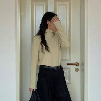 Du Xiaozhai бархатная зимняя приталенная теплая рубашка с высоким воротником для женщин 2024 One Size