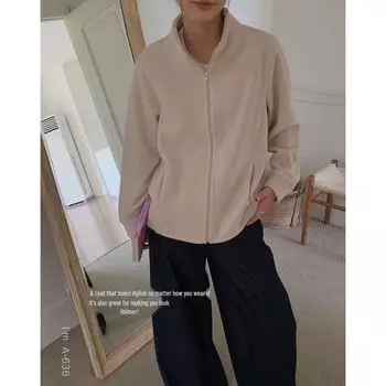 Du Xiaozhai Women s Austrian Velvet Stand Collar Cardigan for Autumn and Winter Travel M