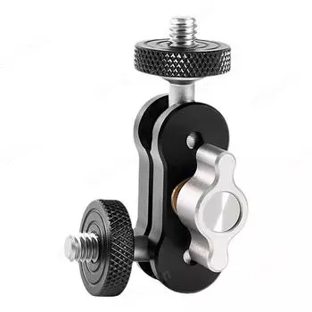 Dual Ball Heads Magic Arm Articulating Magic Arm with 1/4 Screw 360 Swivelling Ball Head Aluminum Camera Monitor Mount Arm