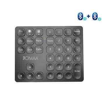 Dual Bluetooth Numeric Keyboard Rechargeable Wireless Number Numpad for iPad Laptop Windows IOS Slient Digital Keyboard чёрный