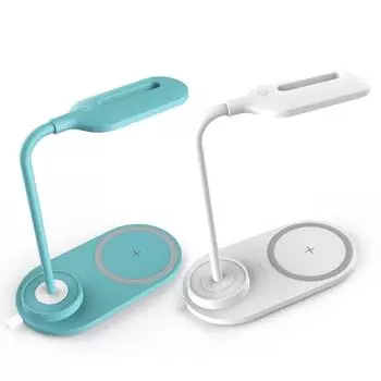 Dual-Function Table Lamp with 15W Wireless Fast Charging, Touch-Controlled Three-Level Adjustable Eye-Protecting Night Light. белый