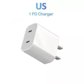 Dual PD Fast Charger USB Type C 40W Quick Charge Power Adapter For iPhone 16 15 14 13 iPad iPod USB C Charger USB Type C Cable US Plug
