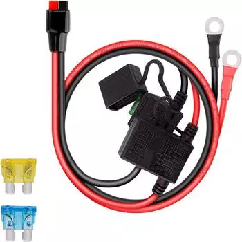 Dual Positive/Negative ATC Style Fuse Holder w/ Terminal +Connector For Car 2ft