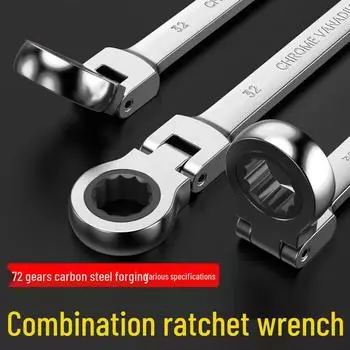 Dual-purpose industrial-grade 72-tooth adjustable open-end ratchet wrench with quick fixed-head feature. 8 (Box of 10)