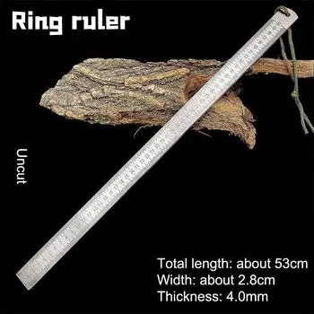 Dual Scale Stainless Steel Ruler Durable Thickened Quenched Steel With Random Lanyard Style Ideal For Drawing & Measuring B