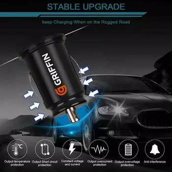 Dual USB Car Charger 5A Fast Charing 2 Port 12-24V Cigarette Socket Lighter Car USBC Charger For IPhone 12 Power Adapter A5L2