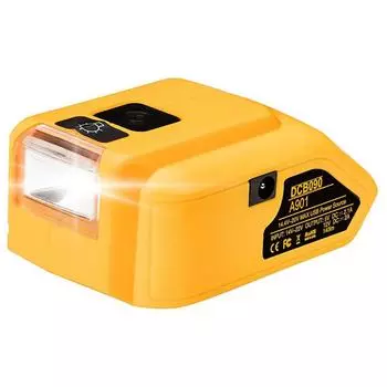 Dual USB Output LED DCB090 Li-ion Battery Charger Adapter for Dewalt
