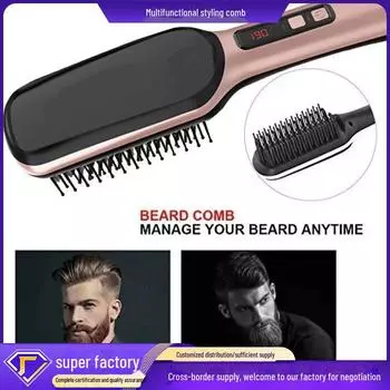 Dual-Use Ceramic Hair & Beard Straightening Comb for Men & Women EU Standard