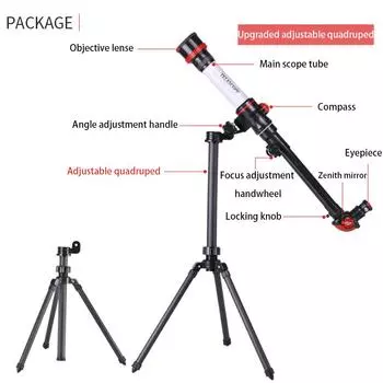 Dual-Use Science Experiment Monocular Stargazing Telescope Teaching Equipment серебряный