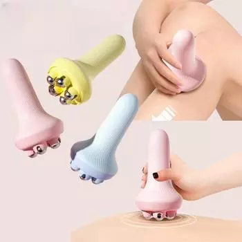 Dualswish, вращающийся на 360 градусов стальной шарик, ручной массажер, портативный массажер, роликовый массажер для расслабления мышц синий