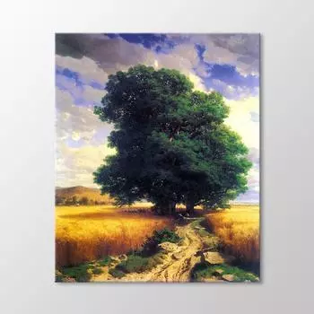 Дуб и пейзаж, 1859 г. Живопись