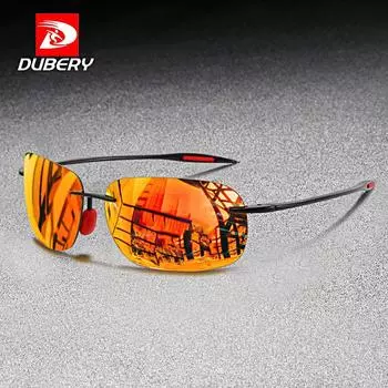 DUBERY мужские солнцезащитные очки без оправы для вождения, солнцезащитные очки для спорта на открытом воздухе, рыбалки, сверхлегкая оправа UV400 серый/зелёный