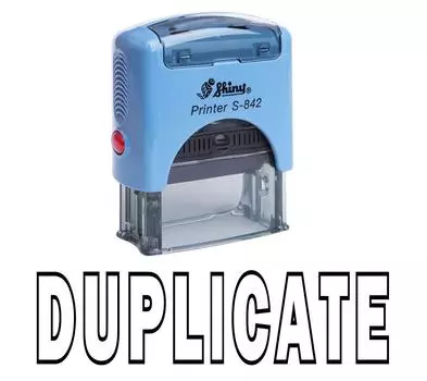 ДУБЛИКАЦИЯ Самоклеящаяся резиновая печать на заказ Блестящая офисная стационарная печать Impression Area 14 mm x 38 mm чёрный