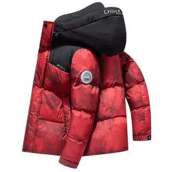 Duck Down Hooded Down Jacket Men s Thickened Youth Camouflage Short Down Jacket Autumn and Winter Men s Clothing M
