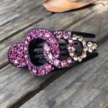 Duckbill Clip Rhinestone Updo Horizontal Clip Extra Large Mother Hairpin Fashion 12.5*5.5cm