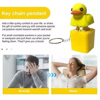 Ducky Caps Брелок-игрушка Fidget Toy Крякающая утка Снятие стресса ABS Пластик Погремушка Уменьшитель Брелок Подвеска жёлтый