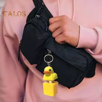 Ducky Caps Брелок-игрушка Fidget Toy Крякающая утка Снятие стресса ABS Пластик Погремушка Уменьшитель Брелок Подвеска жёлтый
