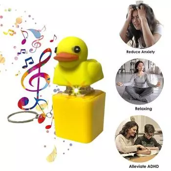 Ducky Caps Брелок-игрушка Fidget Toy Крякающая утка Снятие стресса ABS Пластик Погремушка Уменьшитель Брелок Подвеска жёлтый