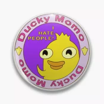 Ducky Momo I Hate People, персонализируемая мягкая булавка на пуговицах, булавка для одежды, значок с мультяшным декором, женские ювелирные изделия, подарок, креативный металл