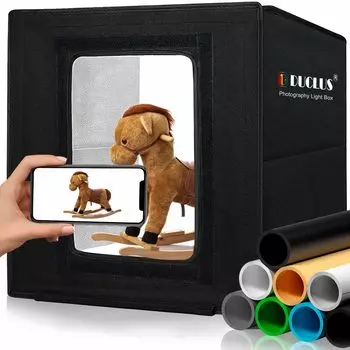 DUCLUS Photography Box 30 см световой короб для фотобудки простая фотостудия с регулируемой яркостью 112 светодиодов 6 цветов фон комплект для фотосъемки товара складной,