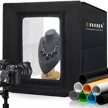 DUCLUS Photography Box 40 см световой короб для фотобудки простая фотостудия с регулируемой яркостью 160 светодиодов 6 цветов фон комплект для фотосъемки товара складной,