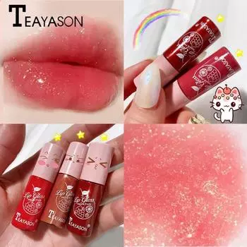 Dudu Блеск для губ Бесцветный прозрачный блеск для губ Яркий кристаллический блеск для губ Стеклянные губы Тонкая блестящая жемчужная легкая полоса Блестящая желе 01