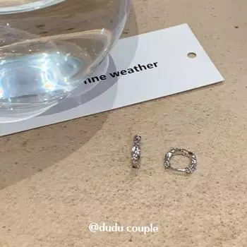 Dudu Couple Unique Earrings Niche Design Suitable for Summer Earrings Sleep No Need to Take off Zircon Earrings Ear Clip Women A Pair of Flash Twisted Ear Buckle