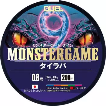 DUEL 9-ти прядная леска PE Monster Game 9 Tairuba 200м 0.8