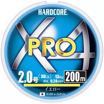 DUEL HARDCORE PE Line No. 2 HARDCORE X4 PRO 200m Yellow H3870-Y
