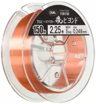 DUEL Nylon Line TG Peace Master Iso Beyond 150m Clear Orange Rock Fishing Fukase H3469 No. 2.25 No. 2.25