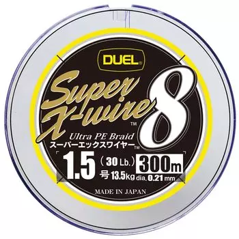 DUEL PE Line Fishing Line Super X Wire 8 [Line Fishing Line Fishing Tackle High Strength High Sensitivity] No. 1.5 300m 5 ColorsYellow Marking