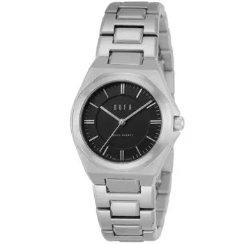 [Duffa] Часы WACHSMANN с черным циферблатом из нержавеющей стали и сапфировым стеклом, кварцевые, водонепроницаемые, 30 мм, Германия, часы DF-7037-22, женские, серебряные [Товар]