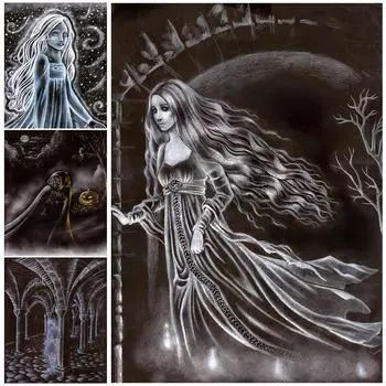 Дух в снегу и призраки художественные постеры и принты Призрачный охранник винтажная настенная живопись маслом украшение дома 21cm30cm NoFrame