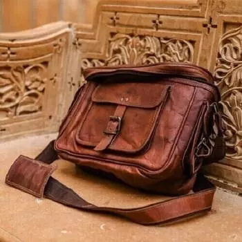 Дюймовая кожаная сумка для фотоаппарата ручной работы Дорожная сумка-портфель для фотоаппарата 9 x 6 x 5 in коричневый