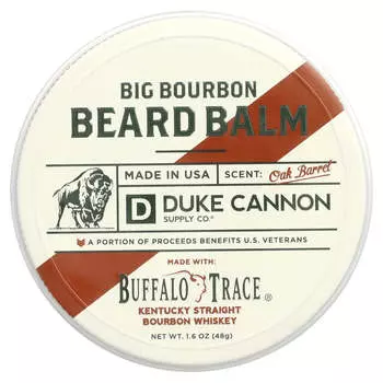 Duke Cannon Supply Co., Big Bourbon Beard Balm, дубовая бочка, 1,6 унции (48 г)