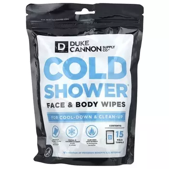 Duke Cannon Supply Co., Cold Shower®, Салфетки для лица и тела, 15 полотенец Palm