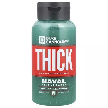 Duke Cannon Supply Co., гель для душа Thin® High Viscosity, Naval Diplomcy, бергамот + акватический мускус, 17,5 жидких унций (517 мл)