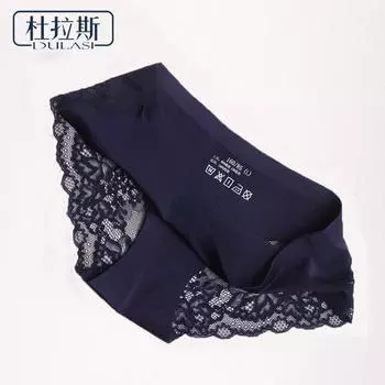 DULASI женские сексуальные кружевные трусики бесшовное нижнее белье женские хлопковые трусы с промежностью прозрачные L розовый