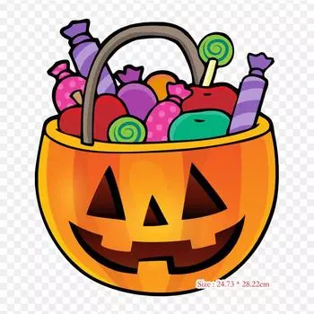 Dulces Halloween Halloween Рисунок утюгом на термопереносе Печать виниловых нашивок Наклейка для одежды Аппликации своими руками Моющиеся заплатки