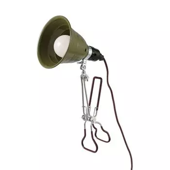 Dulton Aluminum Clip Lamp S Olive Drab A clip lamp with a distinct personality Outlet Photography Work OLIVE DRAB Body length 35cm Diameter 14cm Cord