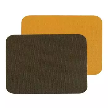 Dulton Herringbone Square Attractive Reversible Dark Green x Dining 35cm x Placemat, Placemat, Yellow, Washable, Rectangular, Colorful, Table, 48cm,