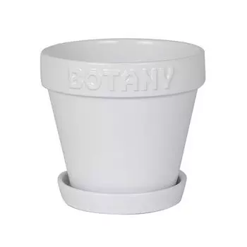 Dulton Кашпо Botany Pot 5 Белый Тисненый логотип и кашпо цвета земли BOTANY 5 Высота Диаметр 15см Нет. 13.8см G21-0395M/WT белый