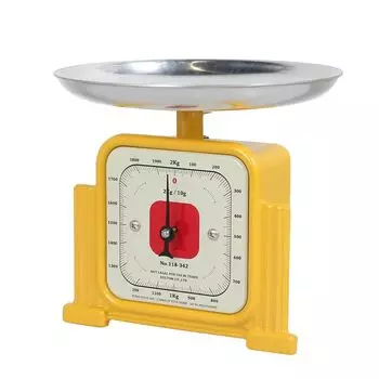 Dulton Kitchen Scale Yellow 2kg Cooking Scale Weighing Scale Retro American Height Width 17cm Depth Weighing Plate CLASSIC GENTLE SCALE YELLOW 17.5cm
