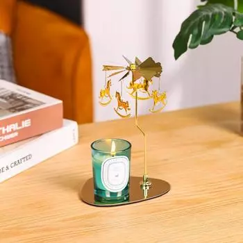Dulux из нержавеющей стали, круглый треугольный поднос, вращающийся подсвечник, ароматическая свеча, романтическая прогулочная свеча deer золотой