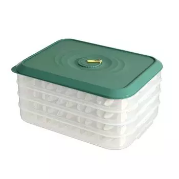 Dumpling Storage Box Multi Layer Excellent Sealing Dumpling Food Container with Time Recorder for