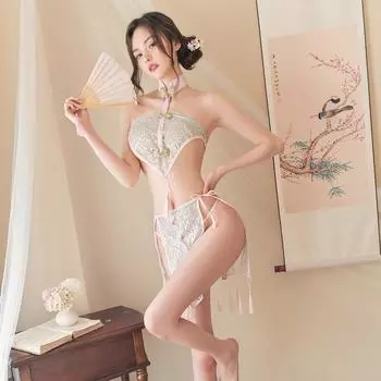 Дунхуан летящее чонсам сексуальное нижнее белье ретро плиссированная юбка униформа искушение кружево карман на животе национальный тренд average size