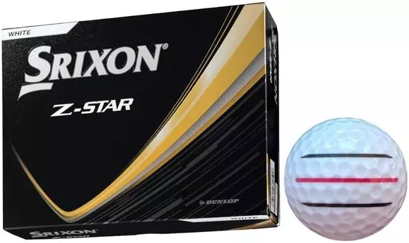 Dunlop Golf Ball SRIXON 2025 Model with Lines 1 [Hapiraki_Golf Line] Z-Star (Z-Star_White Dozen_3 Lines) белый
