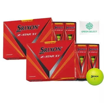 Dunlop Golf Balls SRIXON XV Premium Passion Yellow 2 Dozen with Original Pocket Tissue Z-STAR